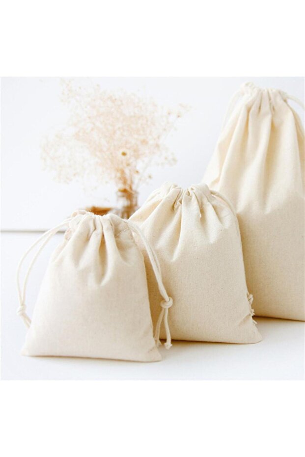 Size 14x16cm 183 1pcWhite Drawstring Pouches Gift Blank Bags For DIY Cotton Hemp Bags Jewelry Displa