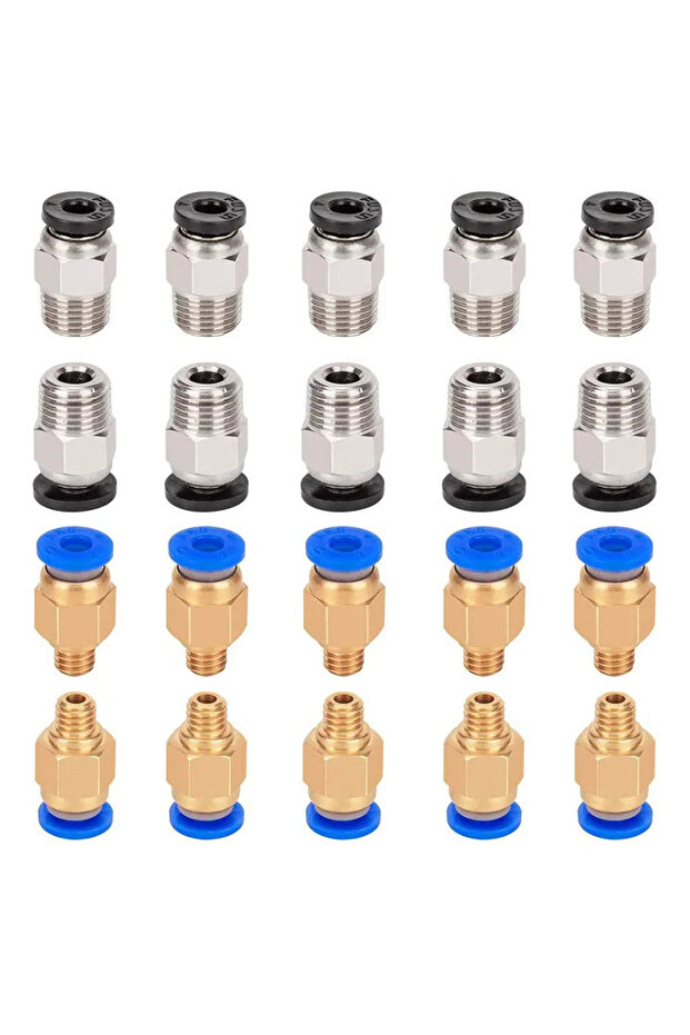 20Pcs Mixed Size 10Pcs PC4-M6 PC4-M10 Pneumatic Fitting PC4-M10 for Creality Ender 3/3 Pro/3 V2 Ende