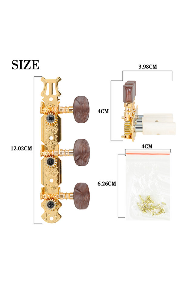 Y-74 Classical Guitar Knobs Triple Guitar Tuners Machine Head Classical Guitar Tuning Pegs Knobs Cla