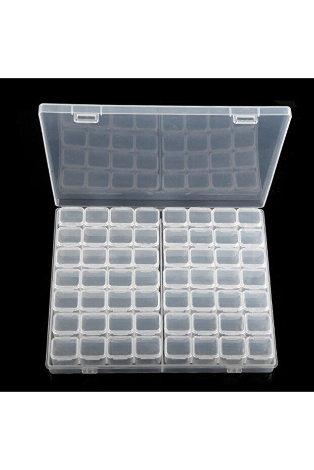 as Shown 56 White 1pc 28/32/48/56/64 Slots Plastic Storage Box, DIY Diamond Painting Beads Charms Je