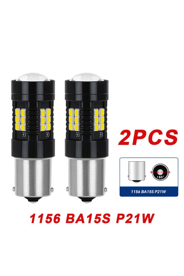 WHITE 1156 BA15S P21W Yirui 2Pcs New Car Improved Taillight Condenser Lens 1156 1157 BA15S 7440 7443