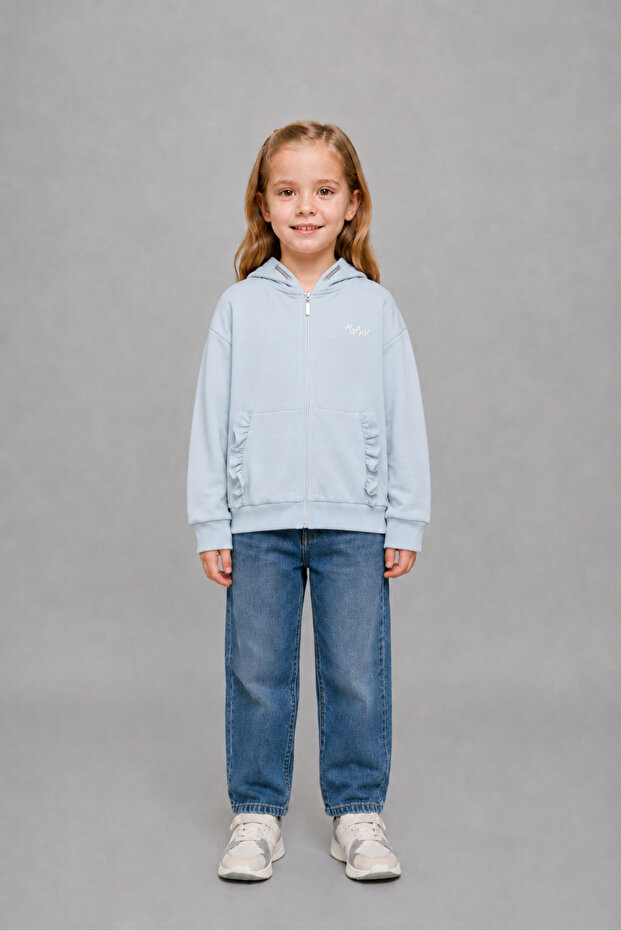 Girl's Hooded Zippered Sweatshirt 1-5 Years - 422301