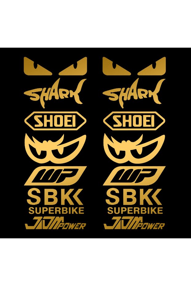 Matte Gold Racing Sponsor Reflective Motorcycle Stickers Decor Moto Body Fuel Tank Fender Helmet Dec