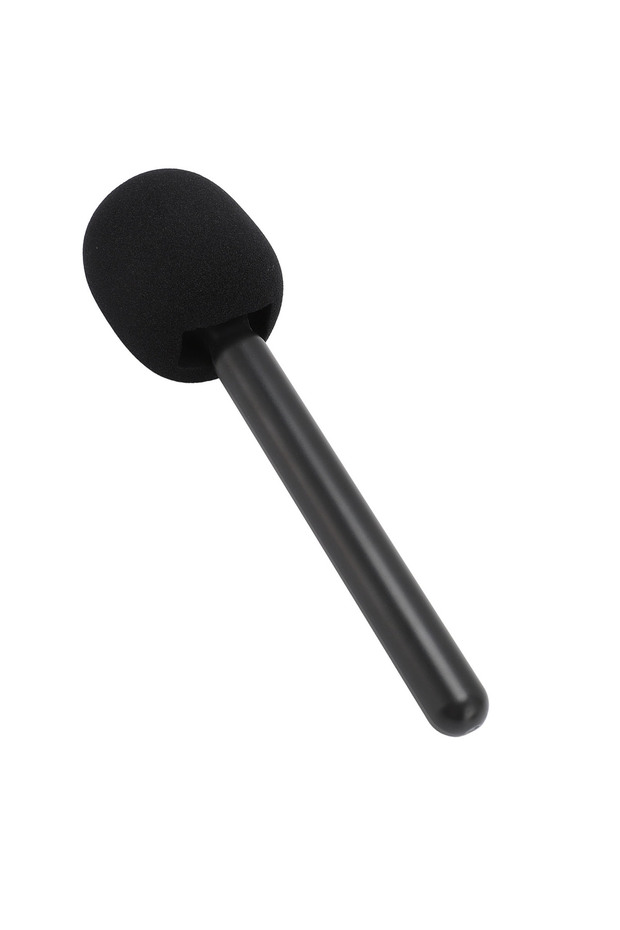Black Wireless Mic Handheld Adapter with Windshield Foam Lightweight Interview Microphone Handle for