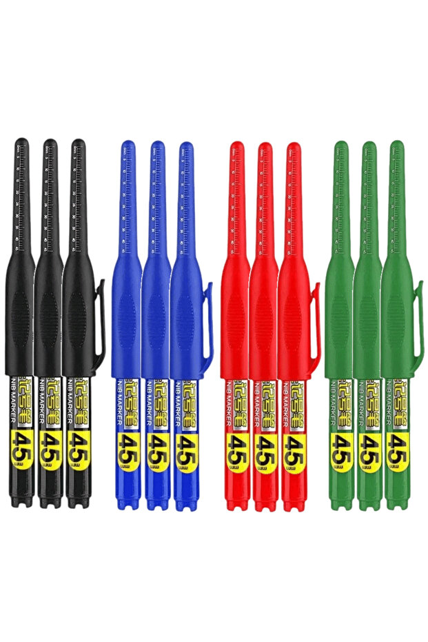 mix pen 12pcs-B 12PCS Long Head Marker Pens Set, Special Oil-Based Woodworking Markers for Ceramics,