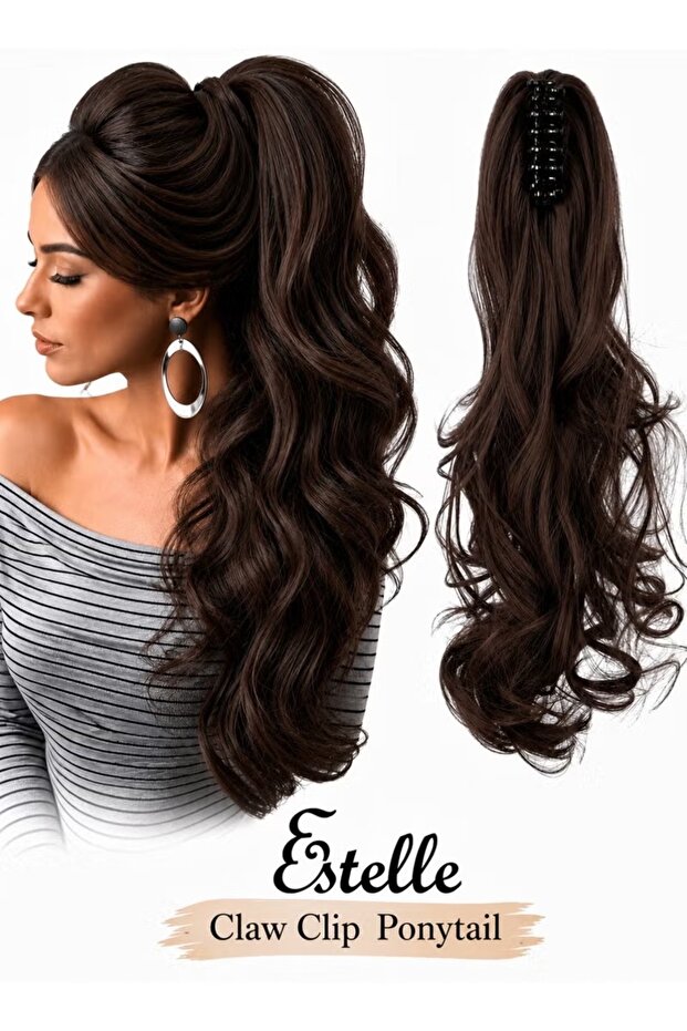 Synthetic Long Straight Claw Ponytail Wigs Clip In AH Tail Hair Ponytail