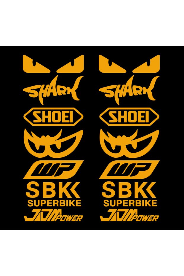 Reflective Gold Racing Sponsor Reflective Motorcycle Stickers Decor Moto Body Fuel Tank Fender Helme