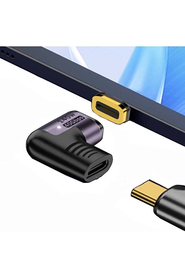 محول كوع 2 NNBILI 140 وات USB4.0 40 جيجابت في الثانية Thunderbolt3 مغناطيسي من النوع C إلى USBC شحن سريع مغناطيسي