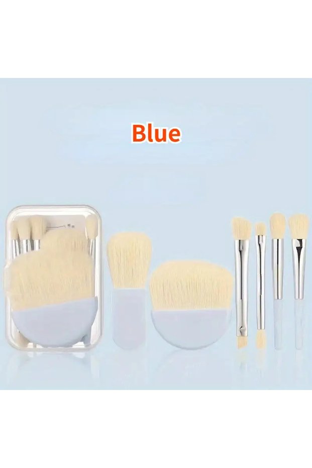 Blue 6Pcs 6Pcs Mini Makeup Brushes Set With Box Portable Cosmetic Powder Foundation Blush Blending C