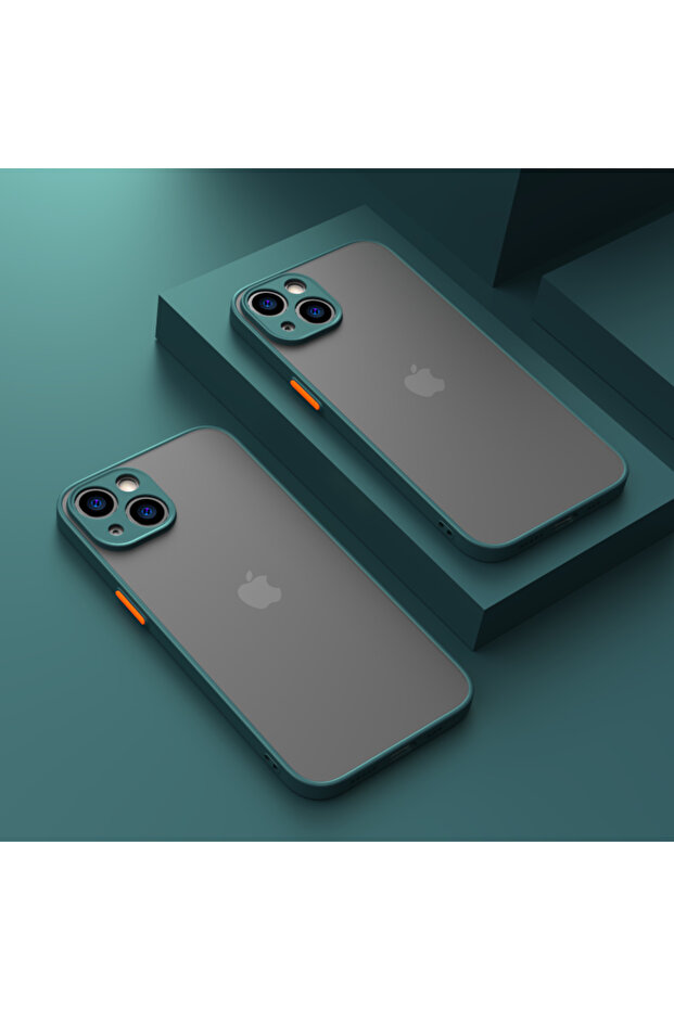 غلاف هاتف New Armor Bumper مقاوم للصدمات باللون الأخضر العسكري لهاتف iPhone 15 11 12 13 Mini 14 P