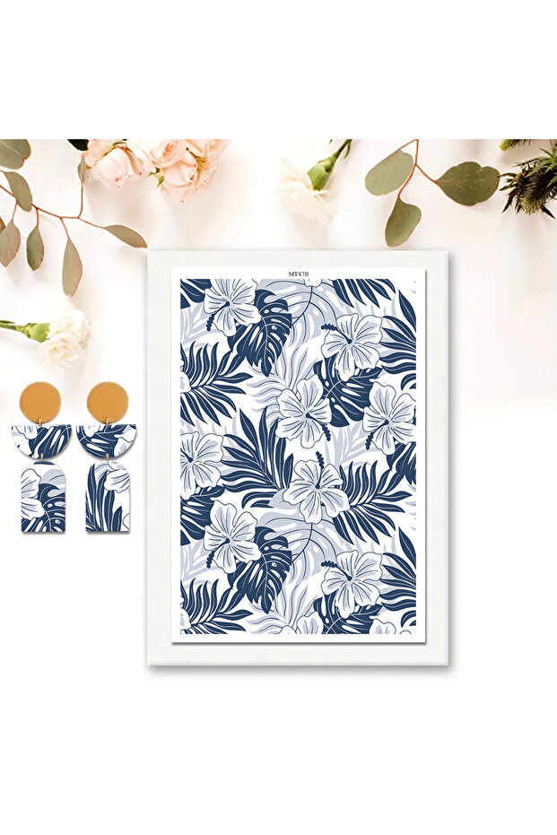 19 Polymer Clay Transfer Paper Disposable Stickers Dandelion Daisy Blossom Foliage Snowflake Design