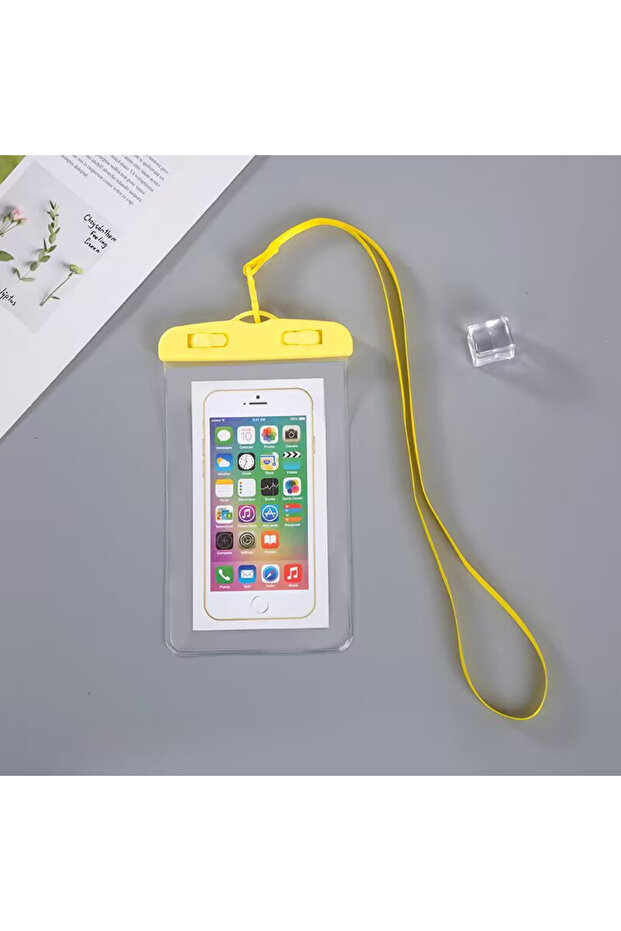 Yellow Outdoor Universal Waterproof Pouch Swimming Beach Dry Bag Case Cover Holder For Iphone Xi...