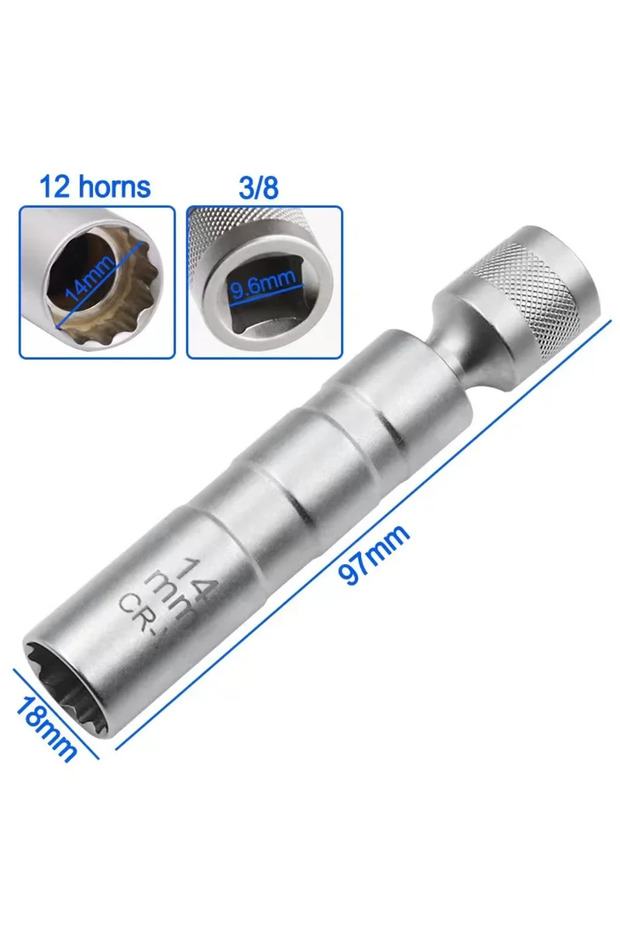 14mm Spark Plug Socket Wrench Adapter 14mm16mm Set Universal with Magnetic Flexible Socket Thin Wal