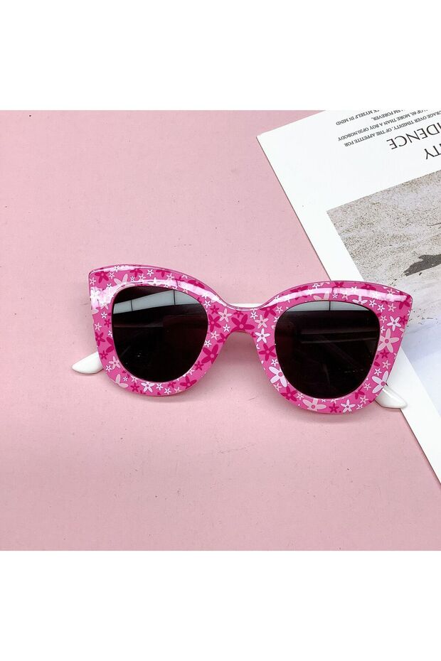 Red white Fashionable New Travel Bag Flower Children's Sunglasses Anti UV Baby Boys And Girls Eye Pr