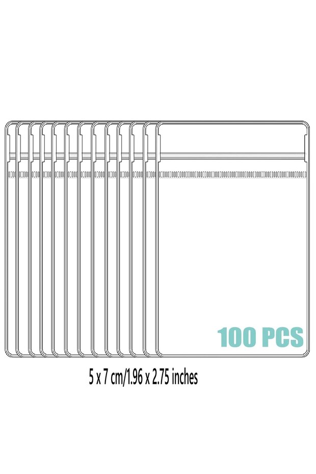100PCS (5x7cm) Jewelry Small Self-Sealing Plastic Zip Clear PVC Storage Bags for Storing Bracelets R