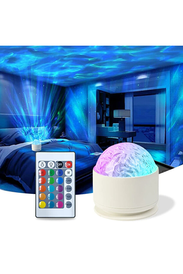 white water Northern Aurora/Water Ripple Projector Lamp LED Night Light with Remote Control Party De