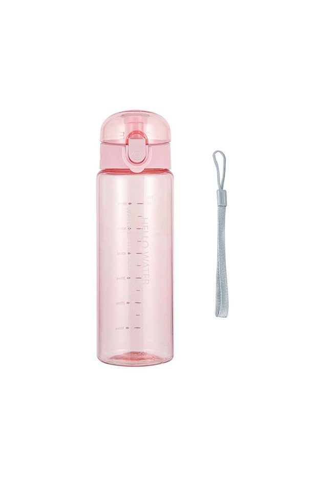 780ml pink bottle 780Ml Water Bottle With Bounce Cover Leak Proof Sports Drinkware Strap Reusable Po
