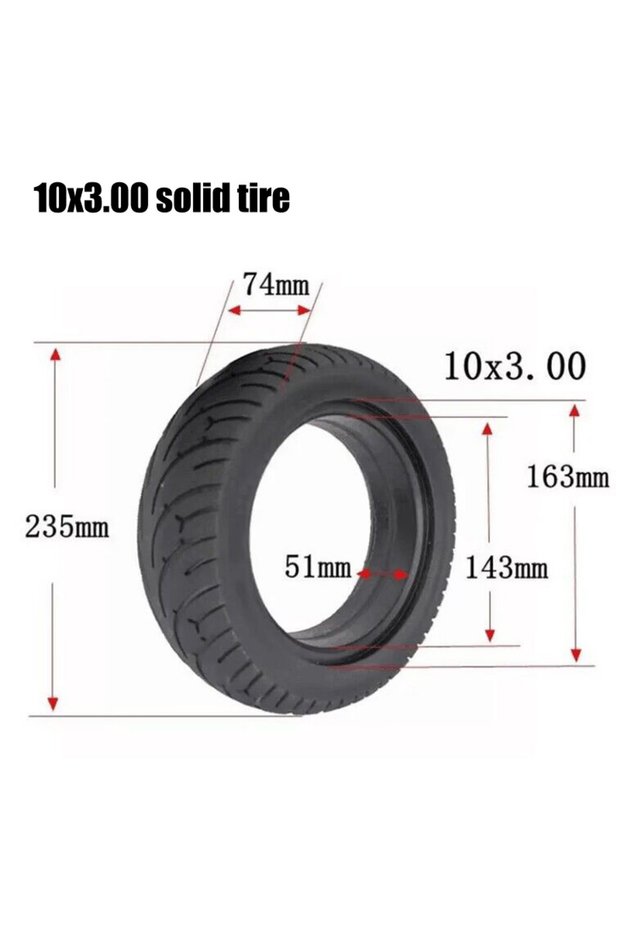 10x3.00 solid tire 10x2.50 Tubeless Wheel Tyres Solid Tyre Inflation 10x2.125 for 10 inch Electric S