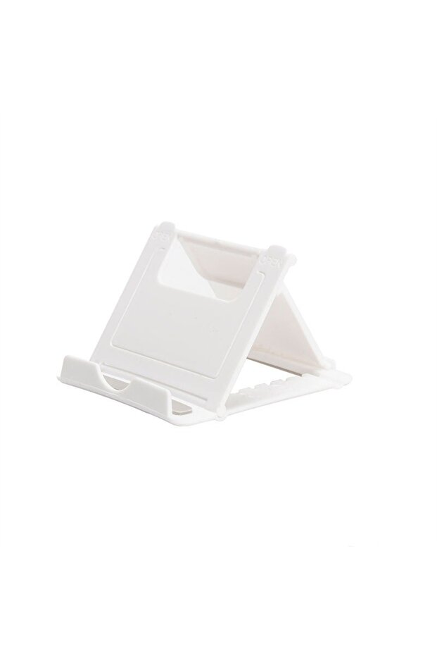 White Portable Desktop Phone Tablet Stand Folding Holder Flexible Foldable Smartphone Mobile Phone B