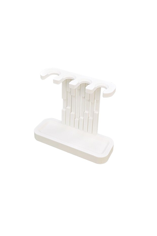 White 4 Slots Toothbrush Head Holder Plastic 3D Printed Toothbrush Organizer Floor Mount Keeps Heads