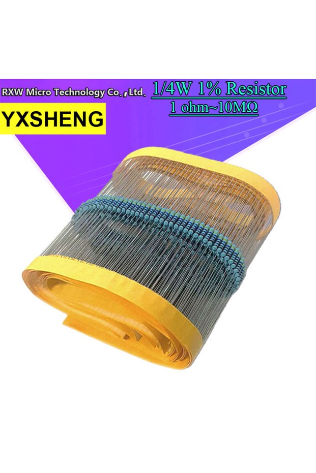 10K 100PCS Metal Film Resistor 1/4W 1% 100R 220R 1K 1.5K 2.2K 4.7K 10K 22K 47K 100K 100 220 1K5 2K2