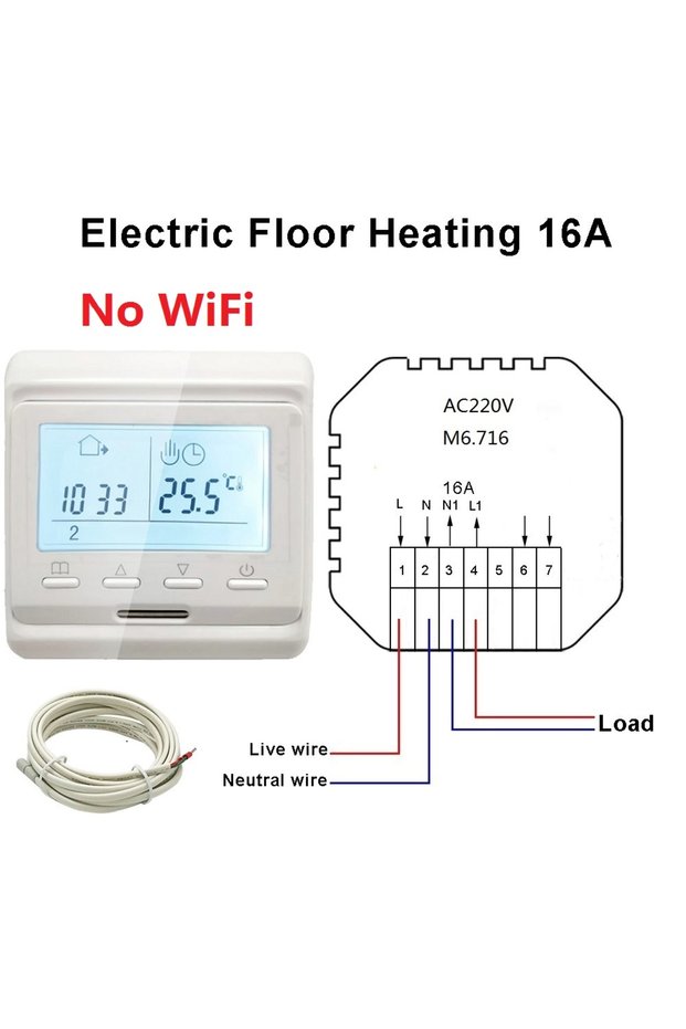 Elec 16A NO WiFi-W MINCO HEAT Alexa Google Home Smart WiFi Thermostat Electric/Water/Gas Boiler Warm