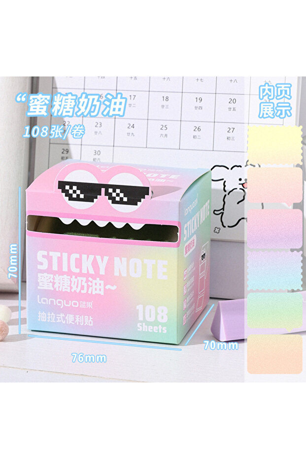 S25185-10 Mr. Paper 6Style 105Sheets/roll Pull-out Sticky Notes Student Stationery Sticky Notes Tran