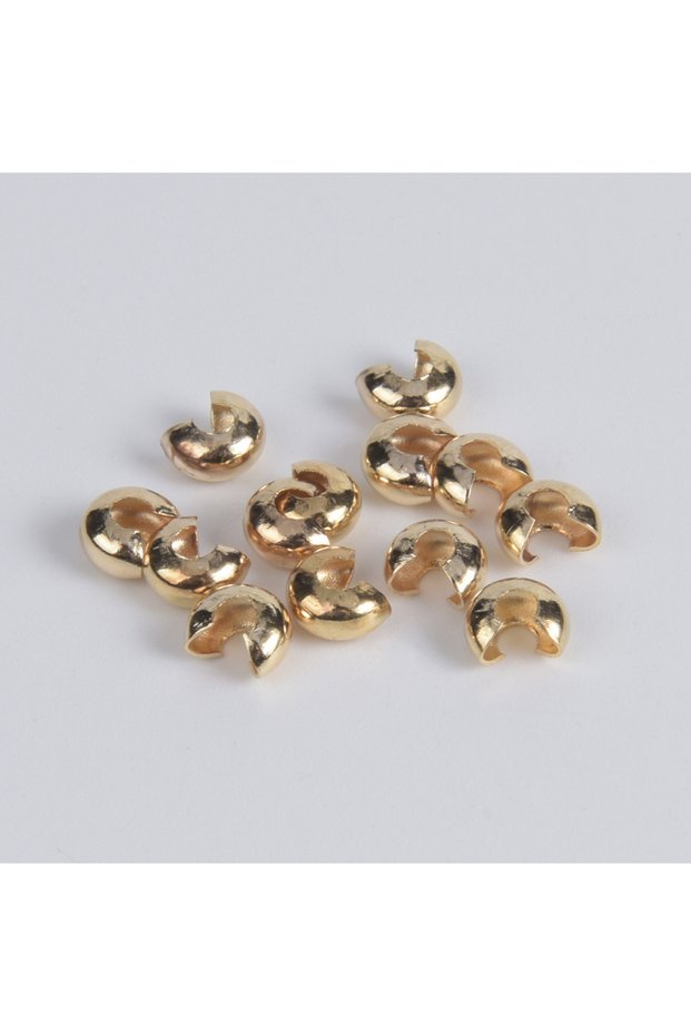 4mm KC Gold 100Pcs/Lot4 5 6mm Open Crimp Covers End Beads DIY Accessories Stopper Spacer Beads For