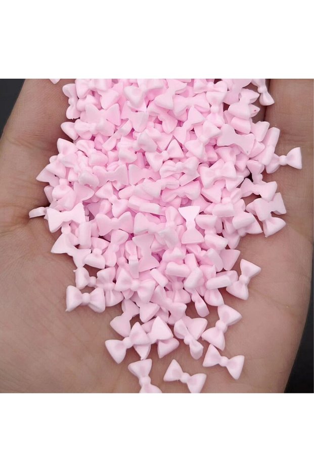 NAILFYOU 50pcs 50pcs Japanese Solid Bowtie Nail Art Charms Resin Kawaii Bowknot Nail Rhinestones Dec