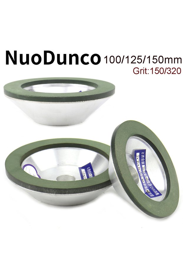 320 100x20x10x3 NuoDunco 100/125/150mm Diamond Grinding Wheel Cup Resin Polishing Wheel for Tungsten
