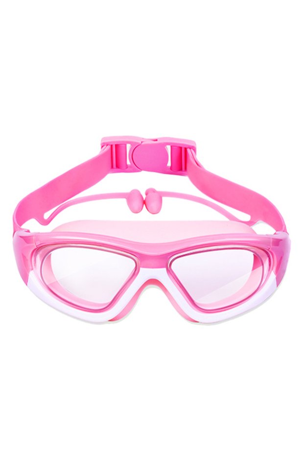 Pink High-definition Children's Waterproof And Anti Fog Swimming Large Frame Glasses, Convenient Gog