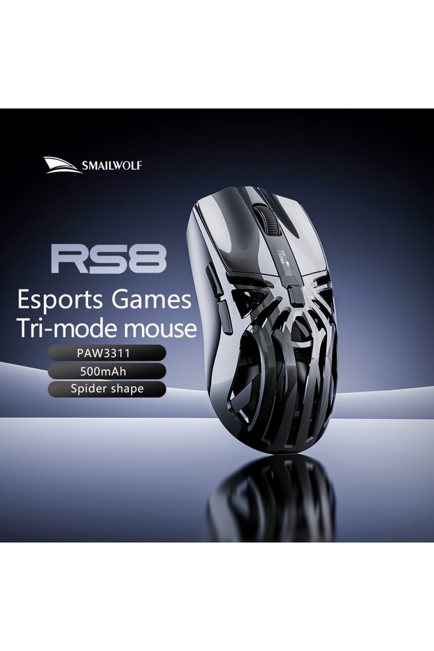 RS8 pro SMAILWOLF RS8 1000Hz Bluetooth mouse, 10000dpi, three-mode connection, lightweight macro ga