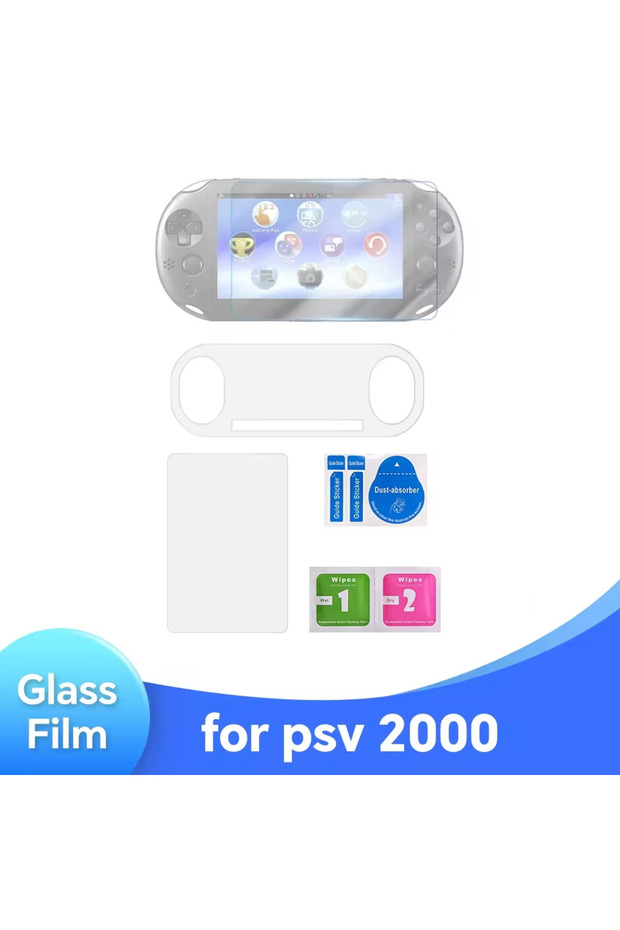 عبوة واحدة من واقي شاشة PSV2000 لجهاز PS Vita PSV 1000، زجاج مقوى أمامي + واقي خلفي شفاف عالي الدقة بالكامل