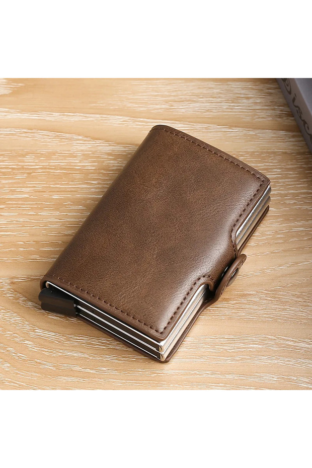 Coffee1 New Double Layer High Capacity Men ID Credit Bank Card Holder Wallet Anti Rfid Blocking Prot