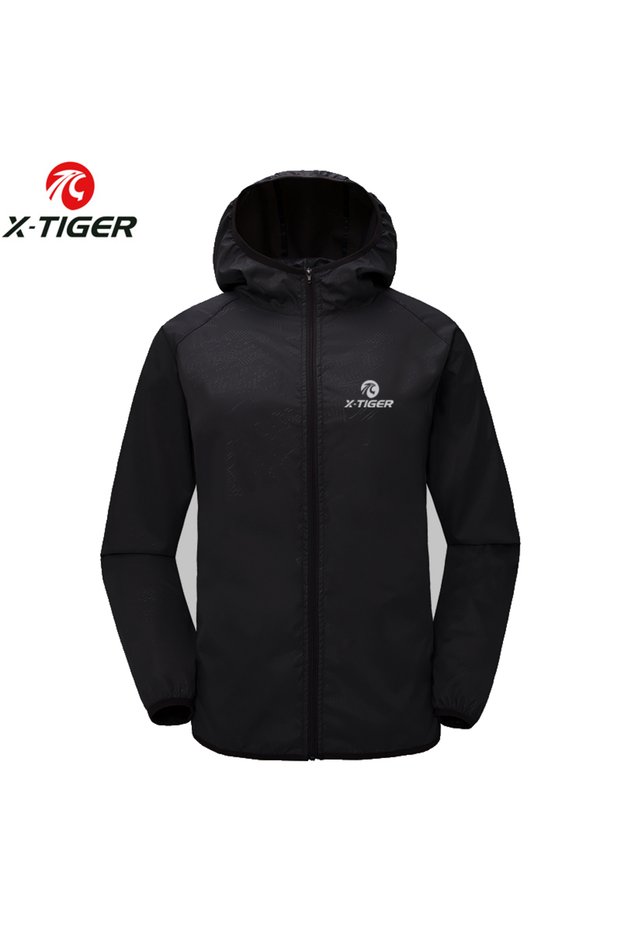L Black X-TIGER Womens Summer Skin Thin Anti-UV Windproof Cycling Jersey MTB Bike Windcoat Sunscreen