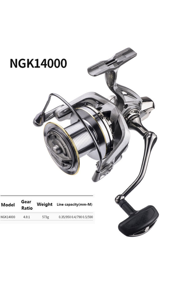 NGK 14000 LINNHUE Big Spinning Fishing Reel 8000 9000 10000 12000 14000 Reel Drag 20KG Powerful Reel