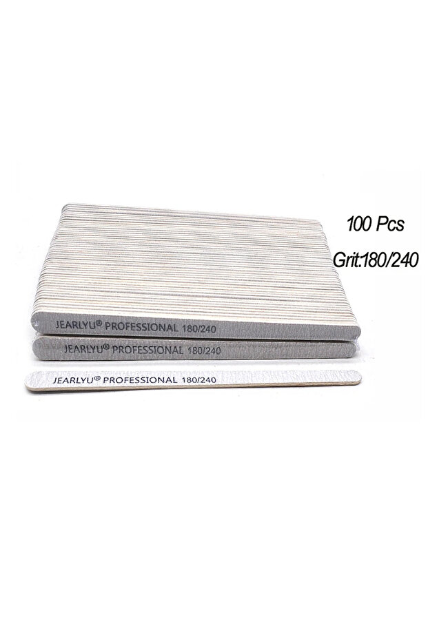 100pcs Grit180-240 100/200pcs Wooden Nail File 100/180/240 Grey Sandpaper Buffer Professional Files