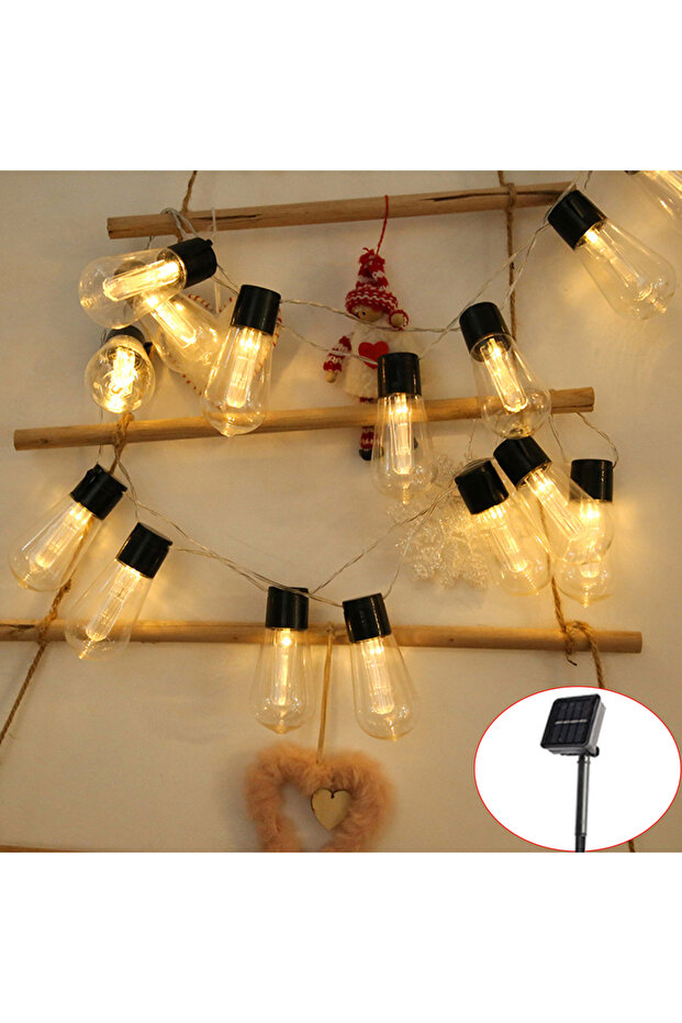 12m 38bulbs Solar Power Warm 10/20/38 Bulbs LED Solar String Fairy Lights Waterproof Patio For Chris