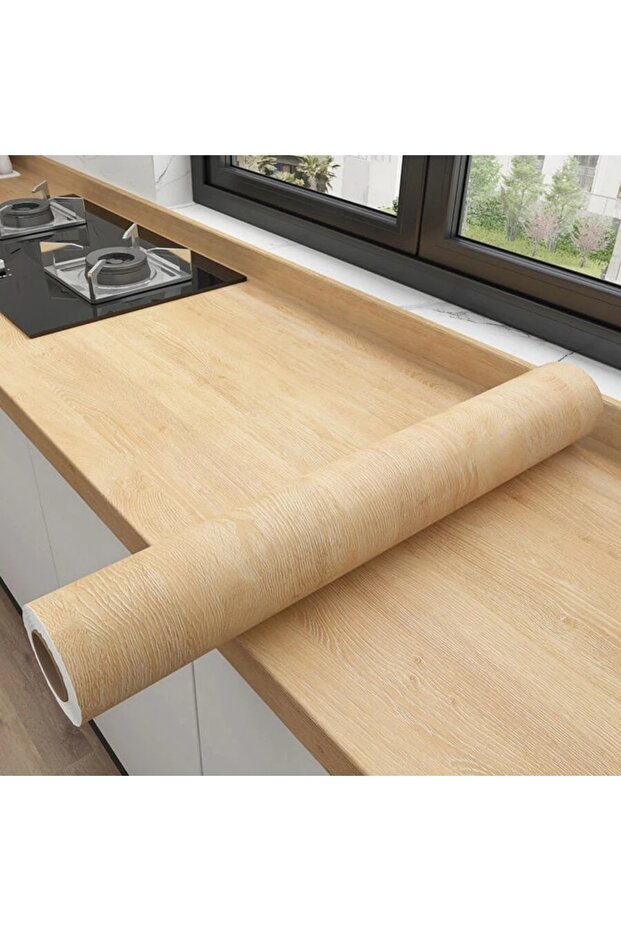 5mx50cm Yellow Oak HXM 1 Roll Pvc Oil-proof Wood Grain Sticker Self-adhesive Wallpaper For Kitchen C