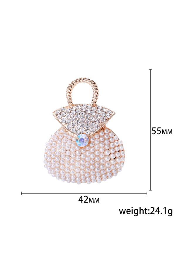 Golden2742 Enamel Handbag Brooches for Women Ladies Bag Pins Banquet Party Backpack Gifts Jewelry Ac