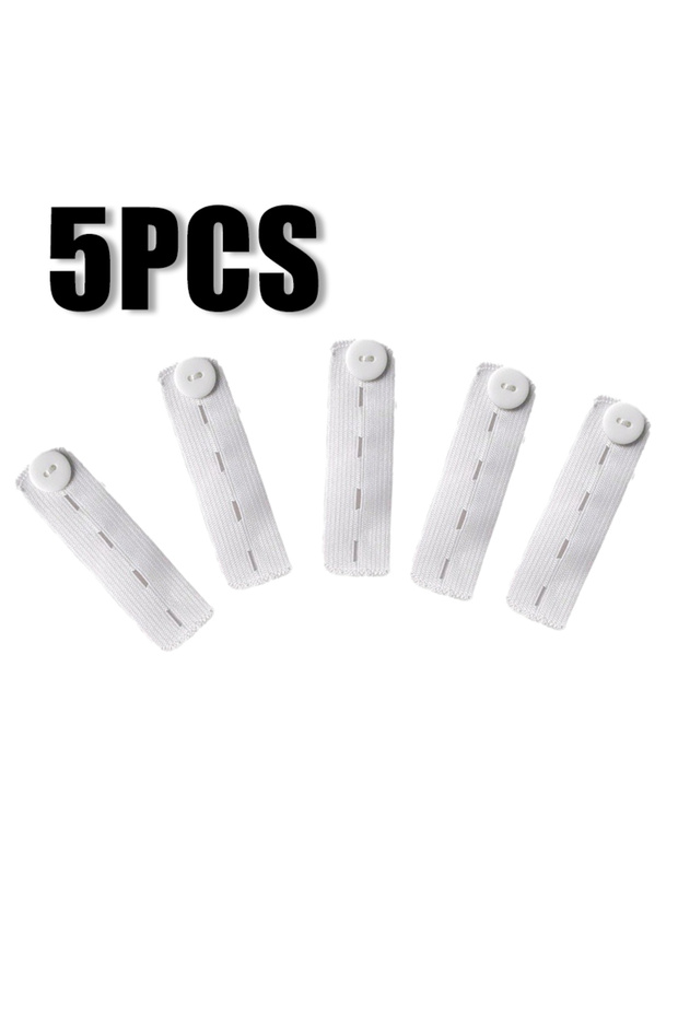 white 5pcs 1/5PC Elastic Waist Extenders Belt Practical Waist Extension Buckle For Pregnant Women Me
