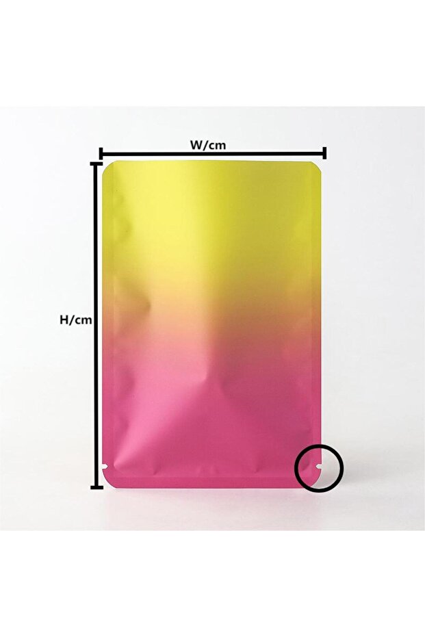 100pcs 7x10cm(2.7x3.9in) Red-Yellow 100pcs Colourful Gradient Straight Side Plastic Heat Seal Bags J