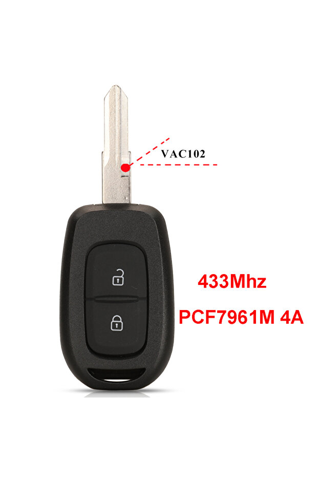 2BTN VAC102 Key Remote Car Key 433mhz PCF7961M 4A for Renault Sandero Dacia Logan Lodgy Dokker Duste