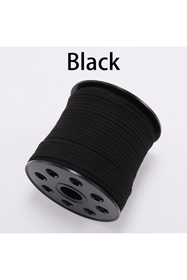 2.5mm x 5M Black 5/10/20m 2.5*1.2mm 1Rope Flat Faux Suede Braided Cord Velvet Leather Handmade Stri