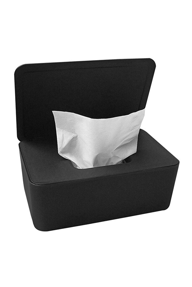 black Wet Tissue Box Paper Dispenser Portable with Lid Tissue Storage Box Holder Dustproof Baby Car