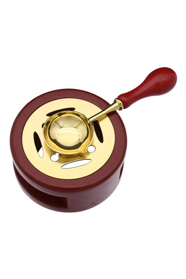 Red 1set Wax Seal Warmer,Wax Seal Kit with Wax Seal Spoon for Melting Wax Seal Beads Or Sealing Wax