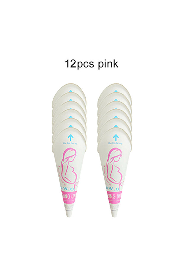 12PINK 12/24pcs Female Urination Device Portable Hygienic Leak-Proof Stand Up Pee Paper Cup Foldable