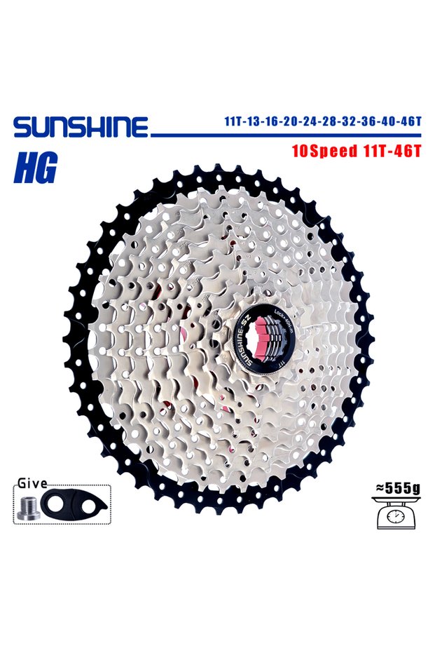 10 Speed 11T-46T SUNSHINE Bicycle Cassette 8/9/10/11/12Speed Freewheel 32/36T/40T/42T/46T/50T/52T Sp