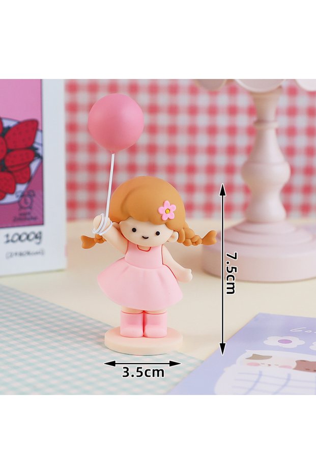 Pink Girl New Princess Cake Toppers Happy Birthday Cake Decoration for Girl 1st Years Old Birthday B