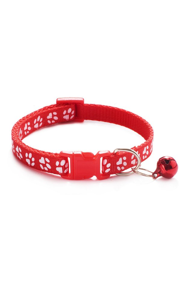 red Hot pet cat bell collar dog print cat collar multi-color optional necklace ring cat rope collar